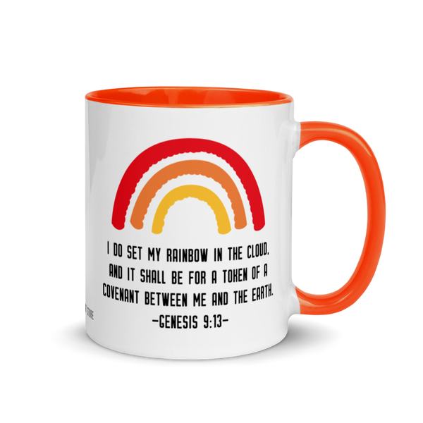 Genesis 9:13 Bible Verse Mug, Noah's Ark Cup, Rainbow Covenant Mug, Catholic Mug, Christian Sunday School Teacher Thank You, Priest Nun Gift
