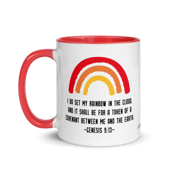 Genesis 9:13 Bible Verse Mug, Noah's Ark Cup, Rainbow Covenant Mug, Catholic Mug, Christian Sunday School Teacher Thank You, Priest Nun Gift