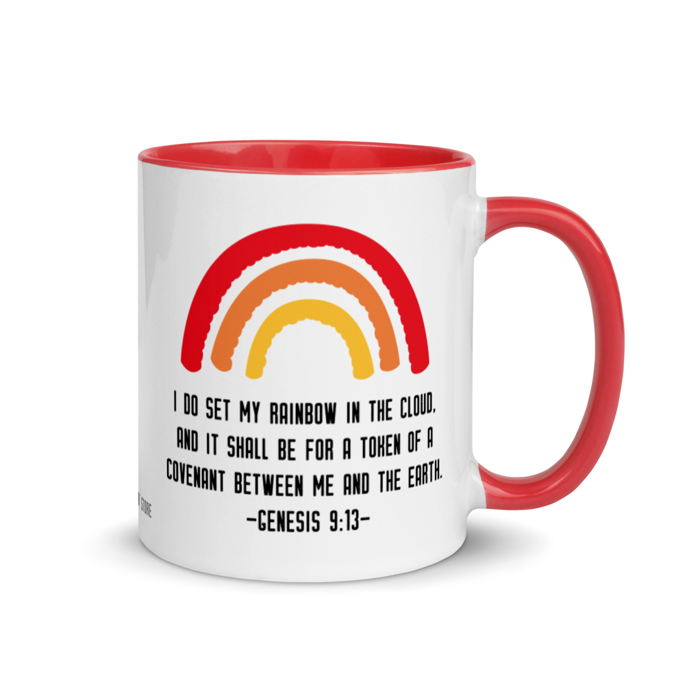 Genesis 9:13 Bible Verse Mug, Noah's Ark Cup, Rainbow Covenant Mug, Catholic Mug, Christian Sunday School Teacher Thank You, Priest Nun Gift