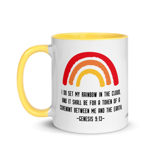 Genesis 9:13 Bible Verse Mug, Noah's Ark Cup, Rainbow Covenant Mug, Catholic Mug, Christian Sunday School Teacher Thank You, Priest Nun Gift