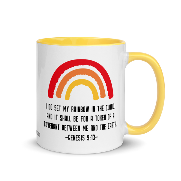 Genesis 9:13 Bible Verse Mug, Noah's Ark Cup, Rainbow Covenant Mug, Catholic Mug, Christian Sunday School Teacher Thank You, Priest Nun Gift