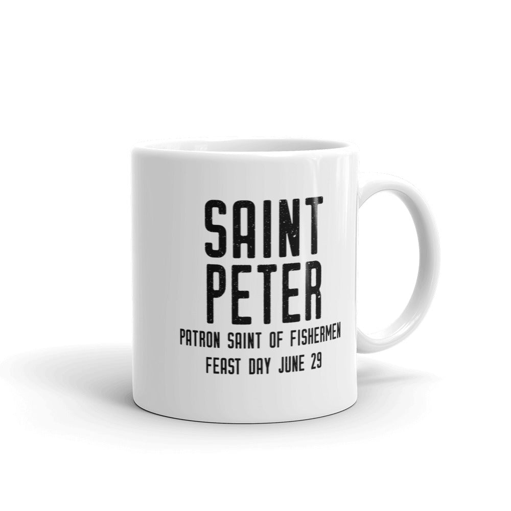 St. Peter Pray for Us Mug - Patron Saint of Fishermen - Catholic Fishing Gift for Men - Priest Brother Dad RCIA Confirmation Graduation Baptism