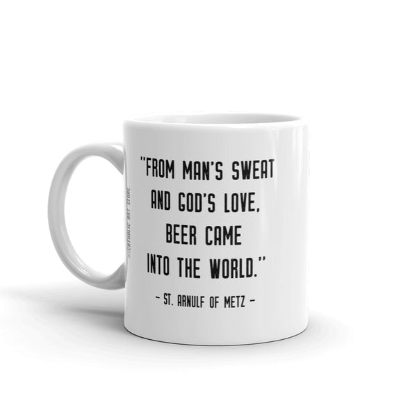 St. Arnulf of Metz Mug - Patron Saint of Brewers - Catholic Father’s Day Gift – Beer Priest Brother Dad Deacon RCIA Confirmation Graduation Baptism