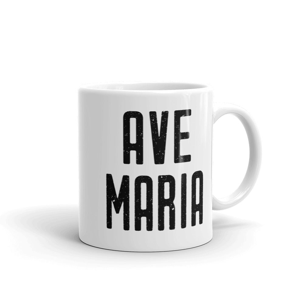 Ave Maria Latin Prayer Mug - Catholic Coffee Cup - Priest, Nun, Deacon, & Clergy Gift Idea