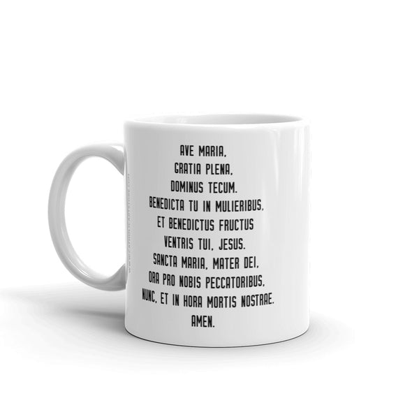 Ave Maria Latin Prayer Mug - Catholic Coffee Cup - Priest, Nun, Deacon, & Clergy Gift Idea