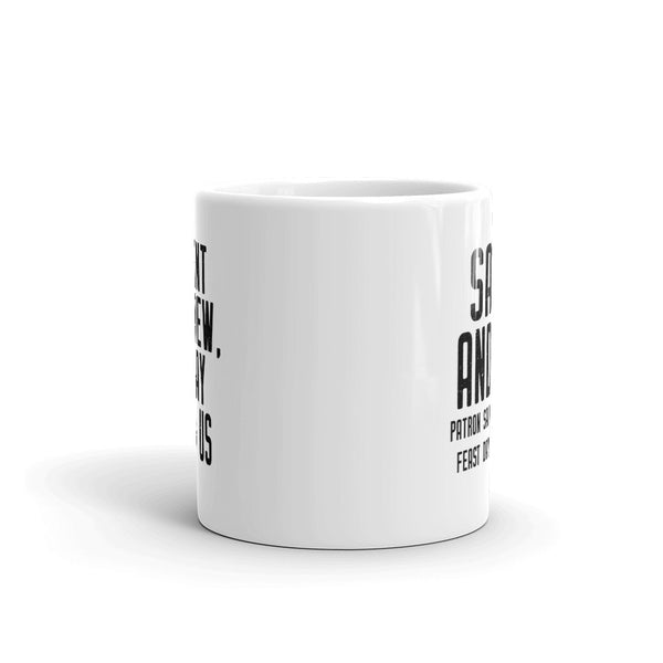 St. Andrew Pray for Us Mug, Patron Saint Scotland, Catholic Apostle Mug, Saint Andrew's Day Gift, Scottish Priest Nun Gift, RCIA Confirmation Gift