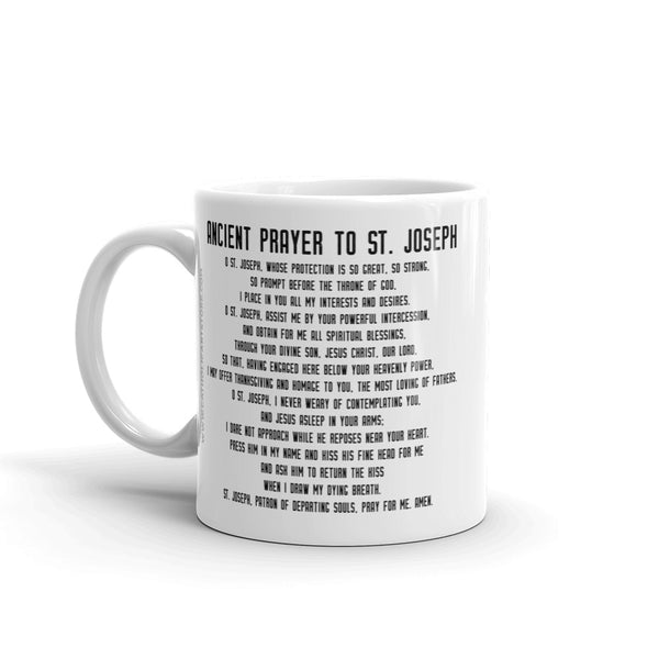 St. Joseph Prayer for Spiritual Blessings Mug - Patron Saint of Fathers - Catholic Priest Grandfather Stepfather Gift - RCIA Confirmation Adult Baptism Gift