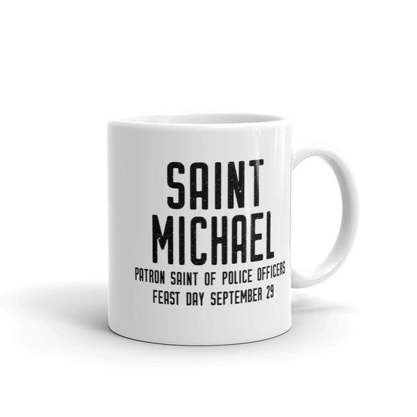 St. Michael Pray for Us Mug - Patron Saint of Police Officers - Catholic Policeman Policewoman Gift – RCIA Confirmation Graduation Baptism