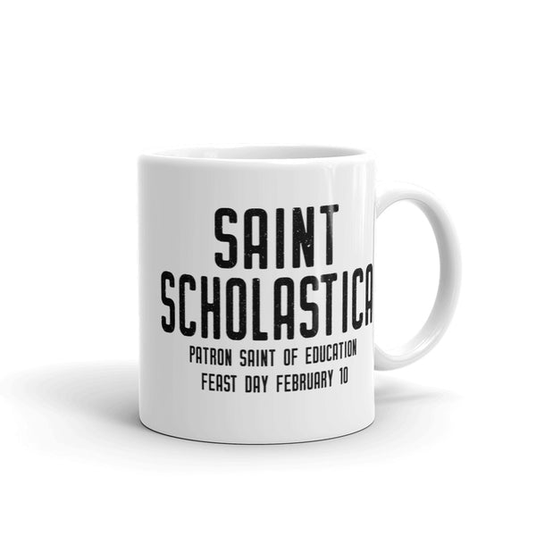 St. Scholastica Pray for Us Mug, Patron Saint of Education, Catholic Gift, Teacher Mug, Benedictine Nun Gift, Back to School Gift, Graduation Gift, Thank You Gift