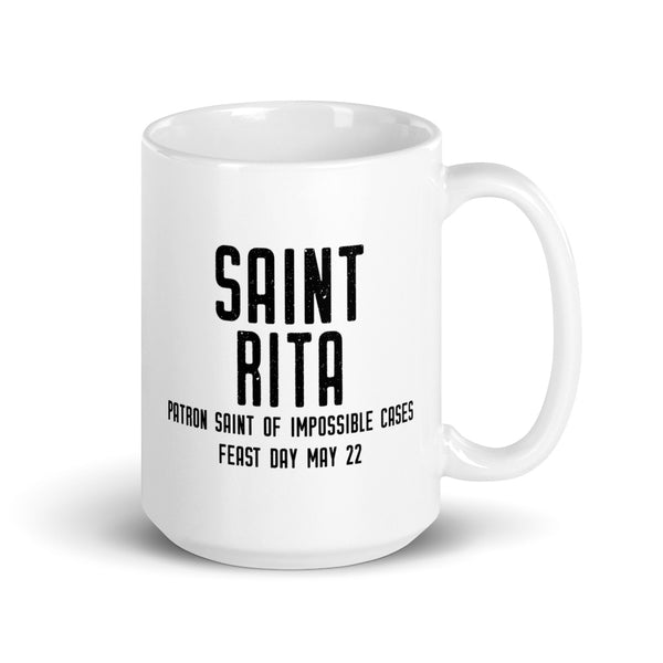 St. Rita Pray for Us Mug - Patron Saint of Impossible Cases - Desperate Causes - Catholic Gift – Nun Sister Mom RCIA Confirmation Graduation Baptism
