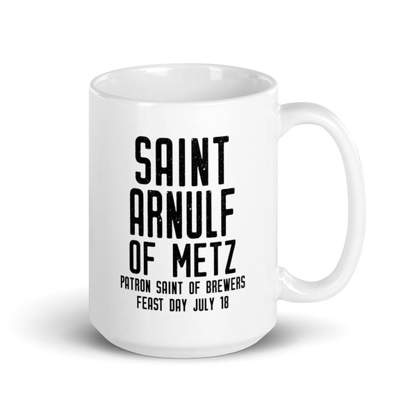 St. Arnulf of Metz Mug - Patron Saint of Brewers - Catholic Father’s Day Gift – Beer Priest Brother Dad Deacon RCIA Confirmation Graduation Baptism