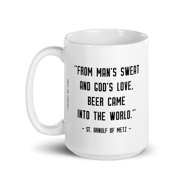 St. Arnulf of Metz Mug - Patron Saint of Brewers - Catholic Father’s Day Gift – Beer Priest Brother Dad Deacon RCIA Confirmation Graduation Baptism