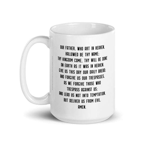 Our Father Prayer Mug - Catholic Coffee Cup - Priest, Nun, Deacon, & Clergy Gift Idea