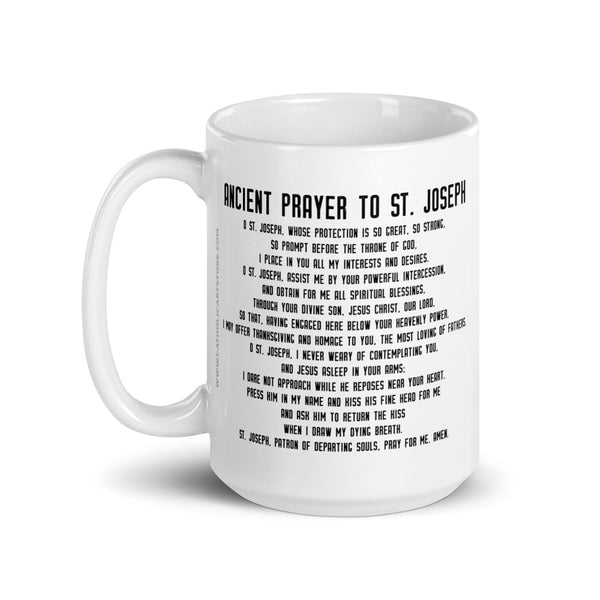 St. Joseph Prayer for Spiritual Blessings Mug - Patron Saint of Fathers - Catholic Priest Grandfather Stepfather Gift - RCIA Confirmation Adult Baptism Gift