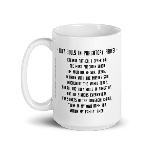 Holy Souls in Purgatory Prayer Mug, St. Gertrude the Great Mug, Benedictine Catholic Saint, Spiritual Work of Mercy Gift, Nun Gift, Priest Gift