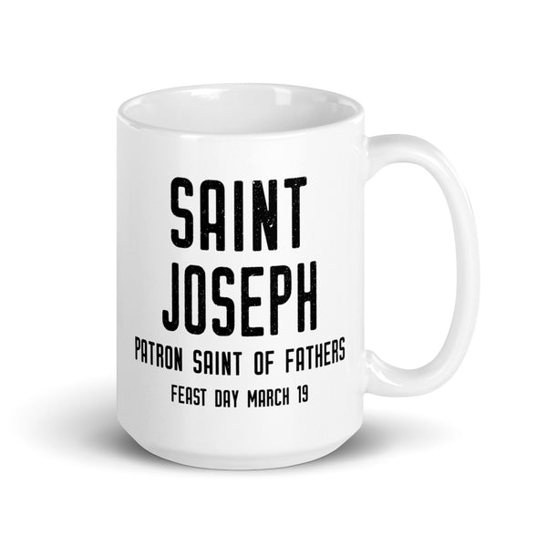 St. Joseph Prayer for Spiritual Blessings Mug - Patron Saint of Fathers - Catholic Priest Grandfather Stepfather Gift - RCIA Confirmation Adult Baptism Gift