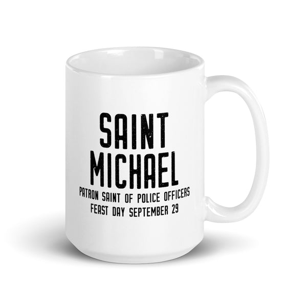 St. Michael Pray for Us Mug - Patron Saint of Police Officers - Catholic Policeman Policewoman Gift – RCIA Confirmation Graduation Baptism