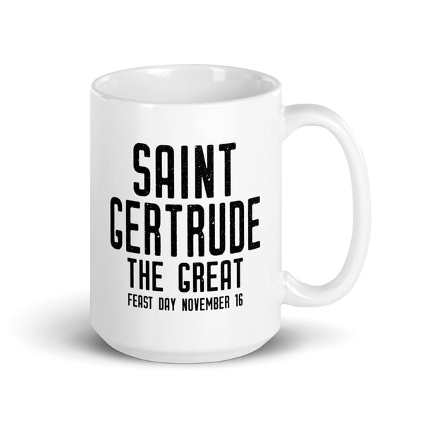 Holy Souls in Purgatory Prayer Mug, St. Gertrude the Great Mug, Benedictine Catholic Saint, Spiritual Work of Mercy Gift, Nun Gift, Priest Gift
