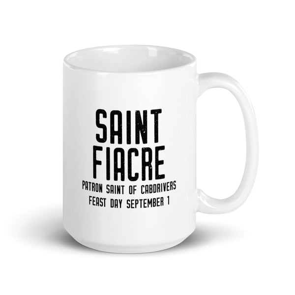 St. Fiacre Pray for Us Mug, Patron Saint of Cabdrivers, Catholic Uber Driver Gift, Lyft Driver Mug, Taxi Driver Mug, Shuttle Bus Thank You Gift, Irish Catholic Saint Mug