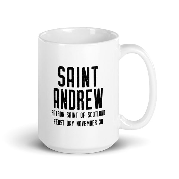 St. Andrew Pray for Us Mug, Patron Saint Scotland, Catholic Apostle Mug, Saint Andrew's Day Gift, Scottish Priest Nun Gift, RCIA Confirmation Gift