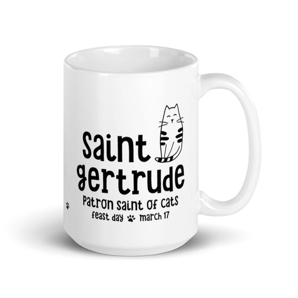 St. Gertrude of Nivelles, Patron Saint of Cats, Catholic Pet Mug, Cat Lover Gift, Veterinarian Mug, Pet Sitter Thank You Gift, Vet Tech Mug