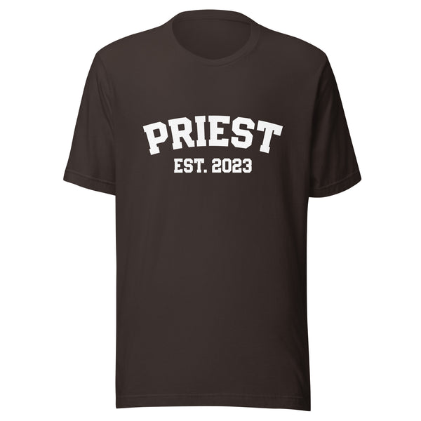 Priest Est 2023 T-Shirt, Ordination Gift, Catholic Priest Gift, Clergy Anniversary Gift, New Catholic Priest Birthday, Catholic Christmas