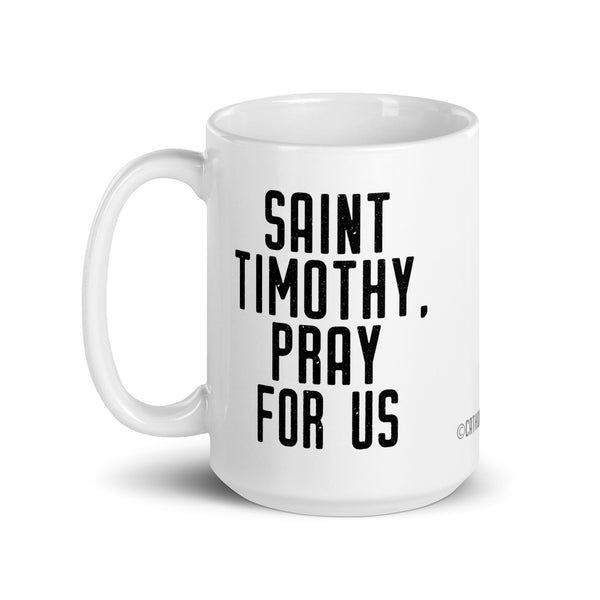 St. Timothy Ceramic Coffee Mug, Patron Saint of Stomach Trouble, Gastroenterologist Mug, Doctor Thank You Gift, Inspirational Catholic Gift