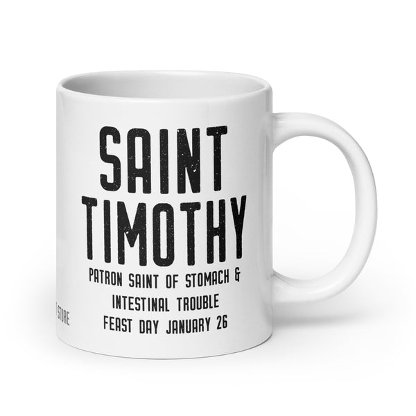 St. Timothy Ceramic Coffee Mug, Patron Saint of Stomach Trouble, Gastroenterologist Mug, Doctor Thank You Gift, Inspirational Catholic Gift