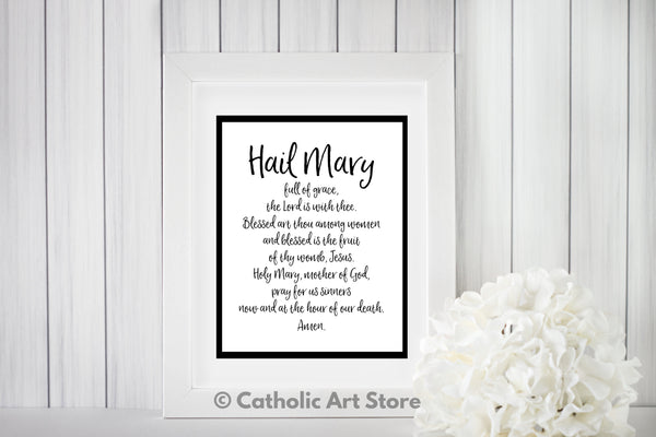 Our Father, Hail Mary, & Glory Be - Printable 3-Prayer Pack - Catholic Prayer Decor