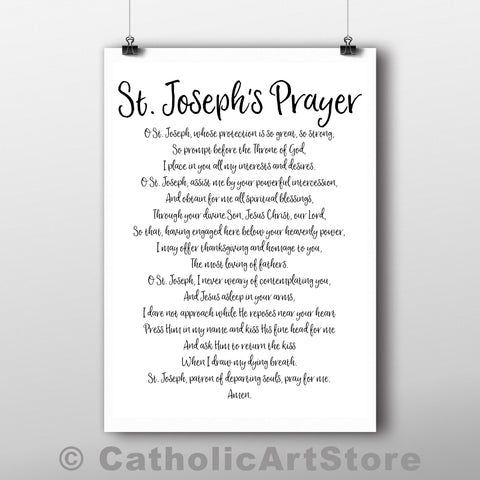 St. Joseph's Prayer | www.catholicartstore.com