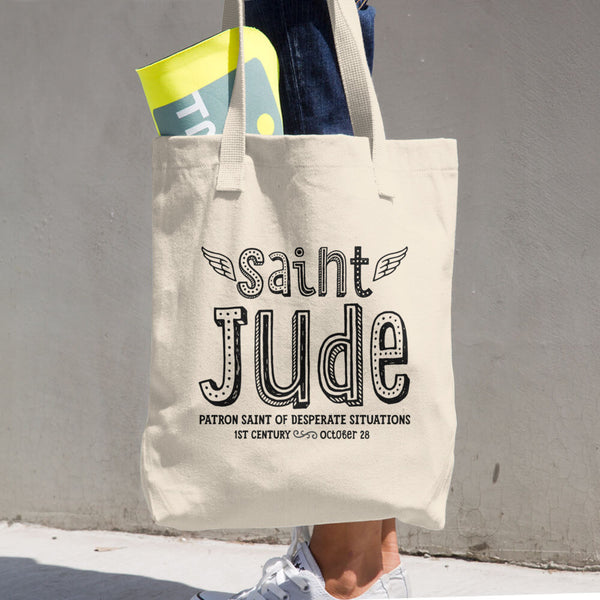 Saint Jude Tote Bag - Patron Saint of Desperate Situations - Catholic Reusable Bag