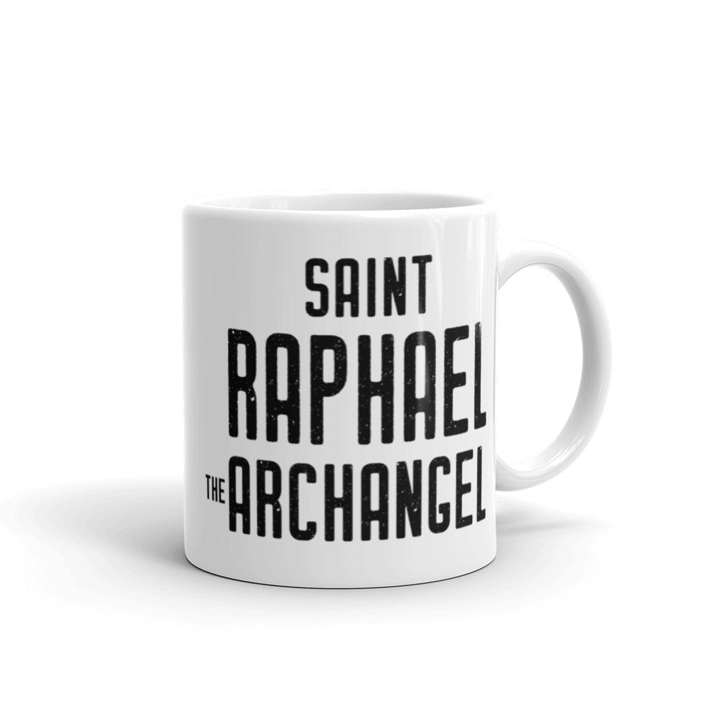 Saint Raphael the Archangel Prayer Mug - Gift for Catholic Single Man or Woman - Prayer for Happy Meetings
