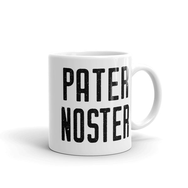 Pater Noster Latin Prayer Mug - Catholic Coffee Cup - Our Father Prayer - Priest, Nun, Deacon, & Clergy Gift Idea