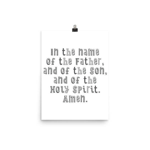 In the Name of the Father - Catholic Prayer Poster - Catholic Nursery