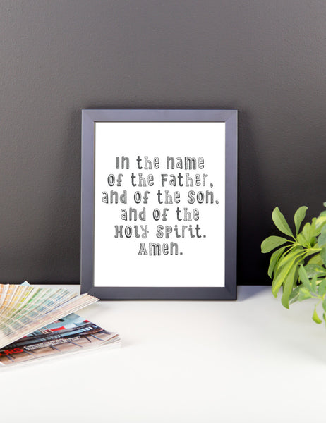 In the Name of the Father - Catholic Baby Shower Gift - Framed Catholic Prayer