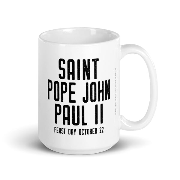 St. Pope John Paul II Mug – “Remember the past with gratitude” - Catholic Pope Quote - Nun Priest Gift - RCIA Confirmation Graduation