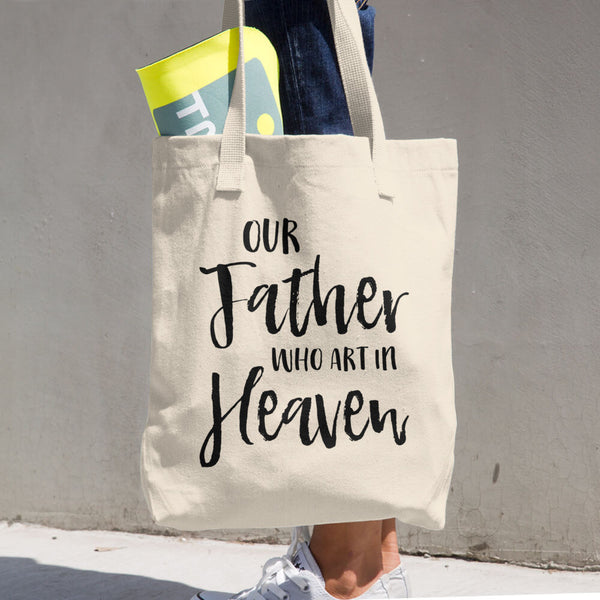 Our Father who art in Heaven Tote bag - Catholic Prayer Gift - Reusable Bag