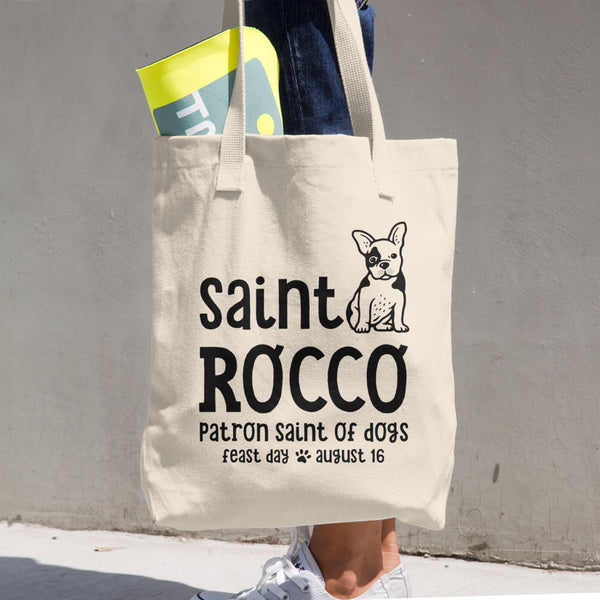 St. Rocco Tote Bag - Patron Saint of Dogs - Dog Park Tote Bag