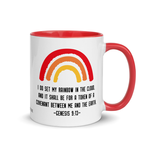 Genesis 9:13 Bible Verse Mug, Noah's Ark Cup, Rainbow Covenant Mug, Catholic Mug, Christian Sunday School Teacher Thank You, Priest Nun Gift