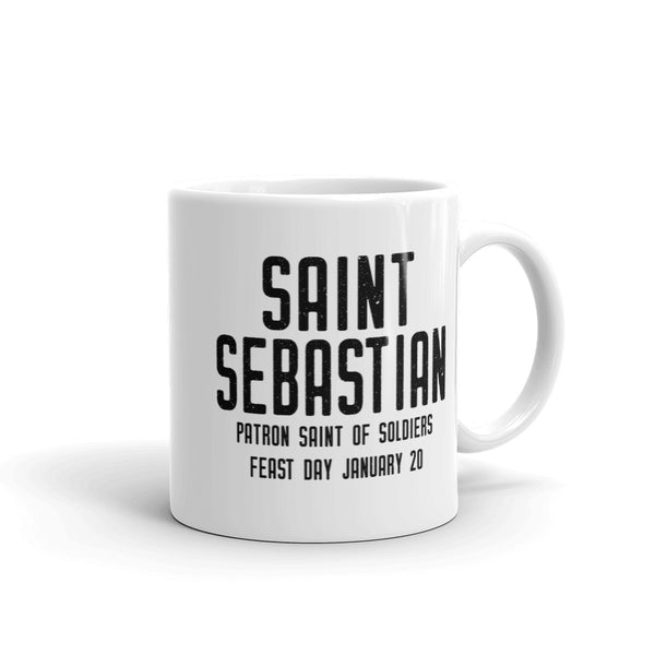 St. Sebastian Pray for Us Mug - Patron Saint of Soldiers - Catholic Military Gift - Army RCIA Confirmation Graduation Gift - Priest Brother