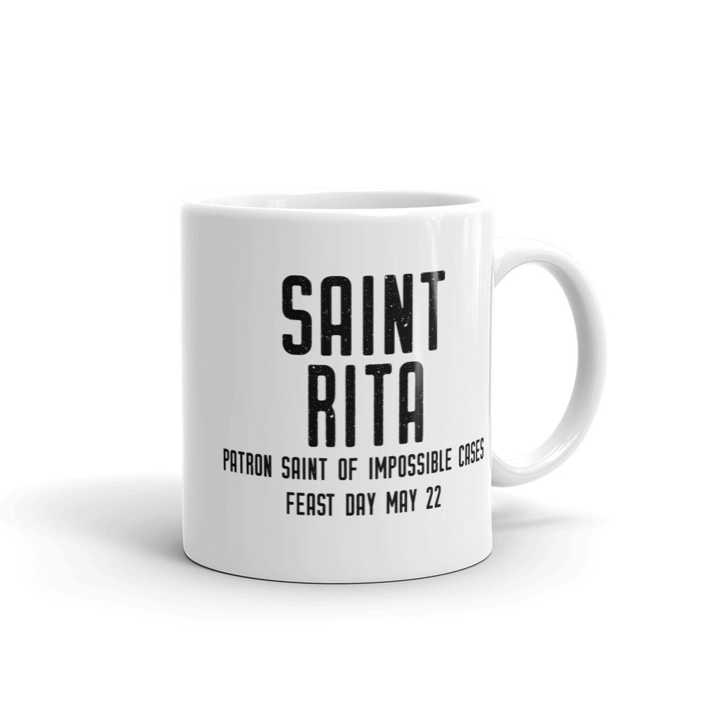 St. Rita Pray for Us Mug - Patron Saint of Impossible Cases - Desperate Causes - Catholic Gift – Nun Sister Mom RCIA Confirmation Graduation Baptism