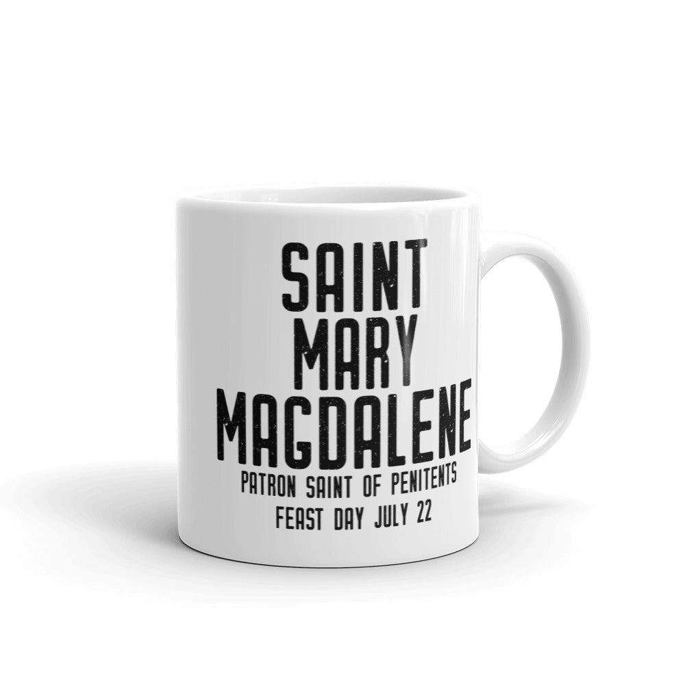 St. Mary Magdalene Pray for Us Mug - Patron Saint of Penitents - Catholic Gift – Priest Nun Deacon RCIA Confirmation Graduation Baptism Repentant Sinner Convert
