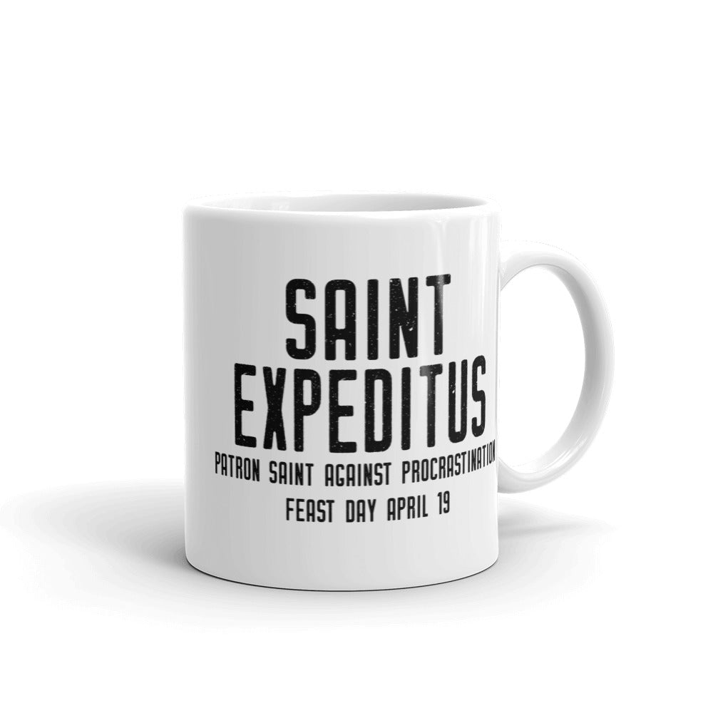 St. Expeditus Pray for Us Mug - Patron Saint Against Procrastination – Funny Catholic Gift – Priest Nun Student RCIA Confirmation Graduation Baptism