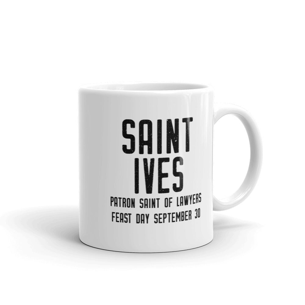 St. Ives Pray for Us Mug - Patron Saint of Lawyers – Catholic Attorney Solicitor Gift – Priest Nun Student RCIA Confirmation Graduation Baptism Ivo