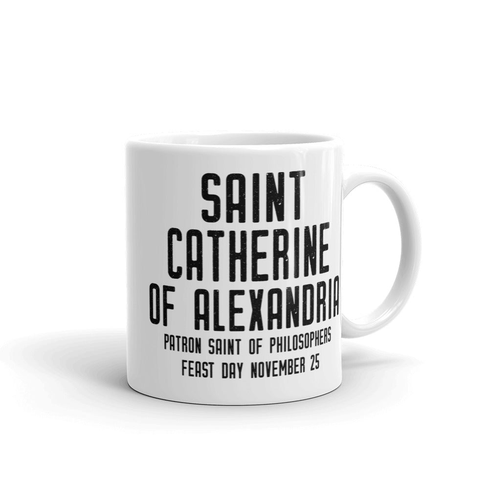 St. Catherine of Alexandria Pray for Us Mug - Patron Saint of Philosophers - Catholic Graduate School Gift – Priest Nun RCIA Confirmation Graduation Baptism