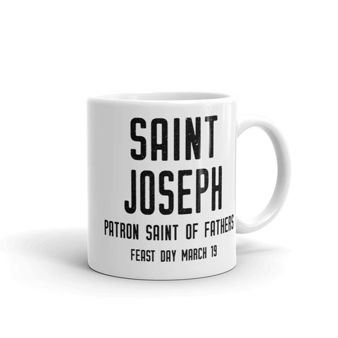St. Joseph Prayer for Spiritual Blessings Mug - Patron Saint of Fathers - Catholic Priest Grandfather Stepfather Gift - RCIA Confirmation Adult Baptism Gift