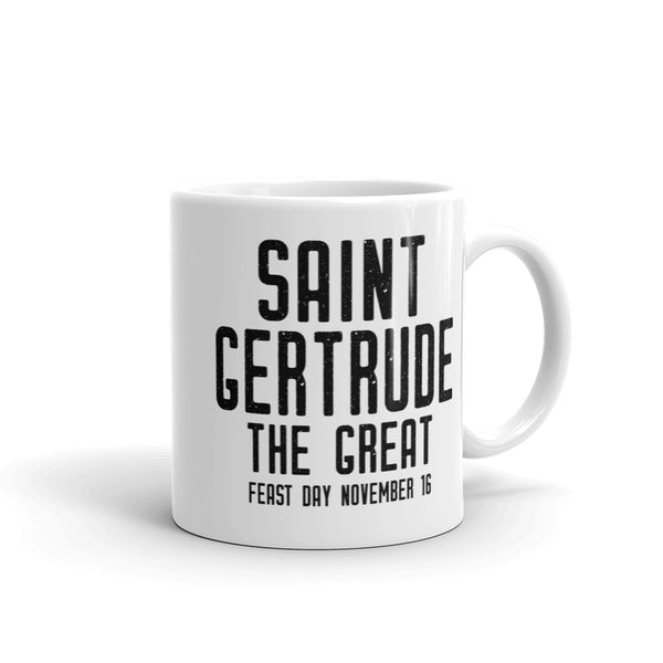 Holy Souls in Purgatory Prayer Mug, St. Gertrude the Great Mug, Benedictine Catholic Saint, Spiritual Work of Mercy Gift, Nun Gift, Priest Gift