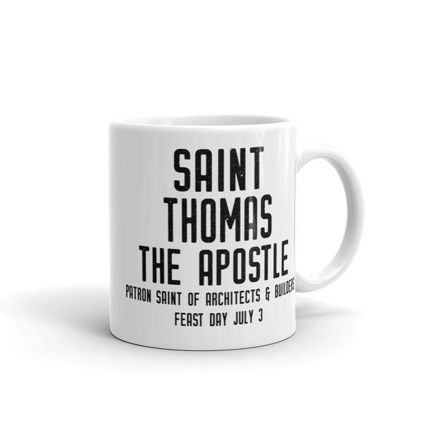 St. Thomas the Apostle Pray for Us Mug, Patron Saint of Architects, Builders, and Construction Worker, Catholic Gift, Graduation Gift, Priest Gift