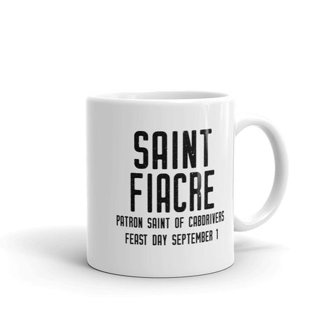 St. Fiacre Pray for Us Mug, Patron Saint of Cabdrivers, Catholic Uber Driver Gift, Lyft Driver Mug, Taxi Driver Mug, Shuttle Bus Thank You Gift, Irish Catholic Saint Mug