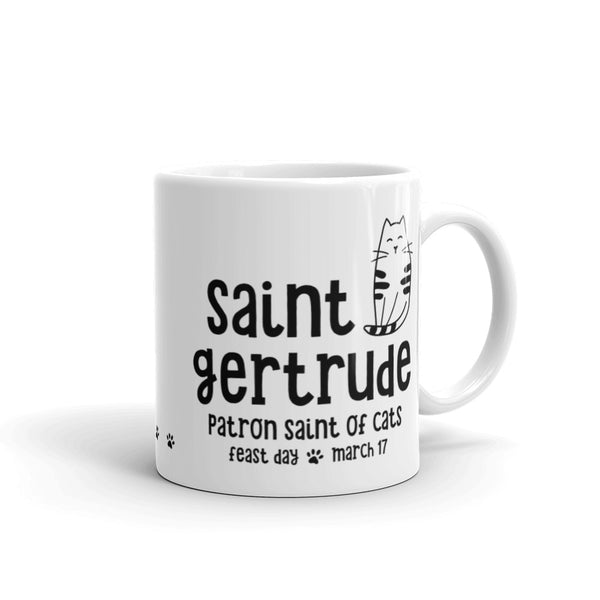 St. Gertrude of Nivelles, Patron Saint of Cats, Catholic Pet Mug, Cat Lover Gift, Veterinarian Mug, Pet Sitter Thank You Gift, Vet Tech Mug